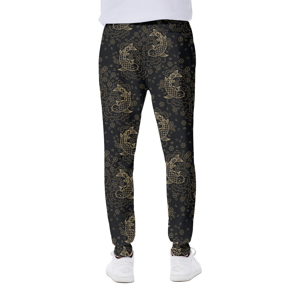 Chinese Koi Carp Pattern Print Scuba Joggers