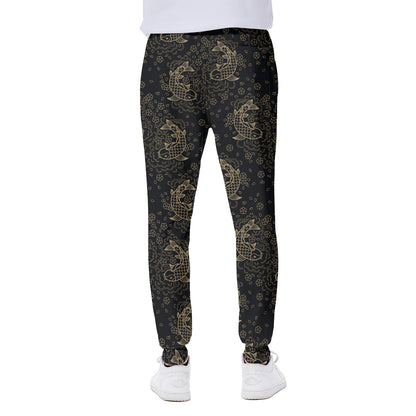 Chinese Koi Carp Pattern Print Scuba Joggers