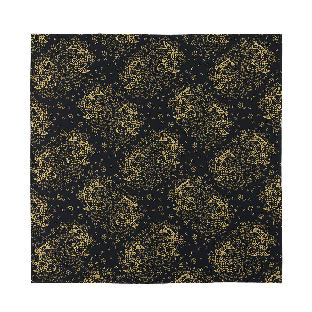 Chinese Koi Carp Pattern Print Silk Bandana