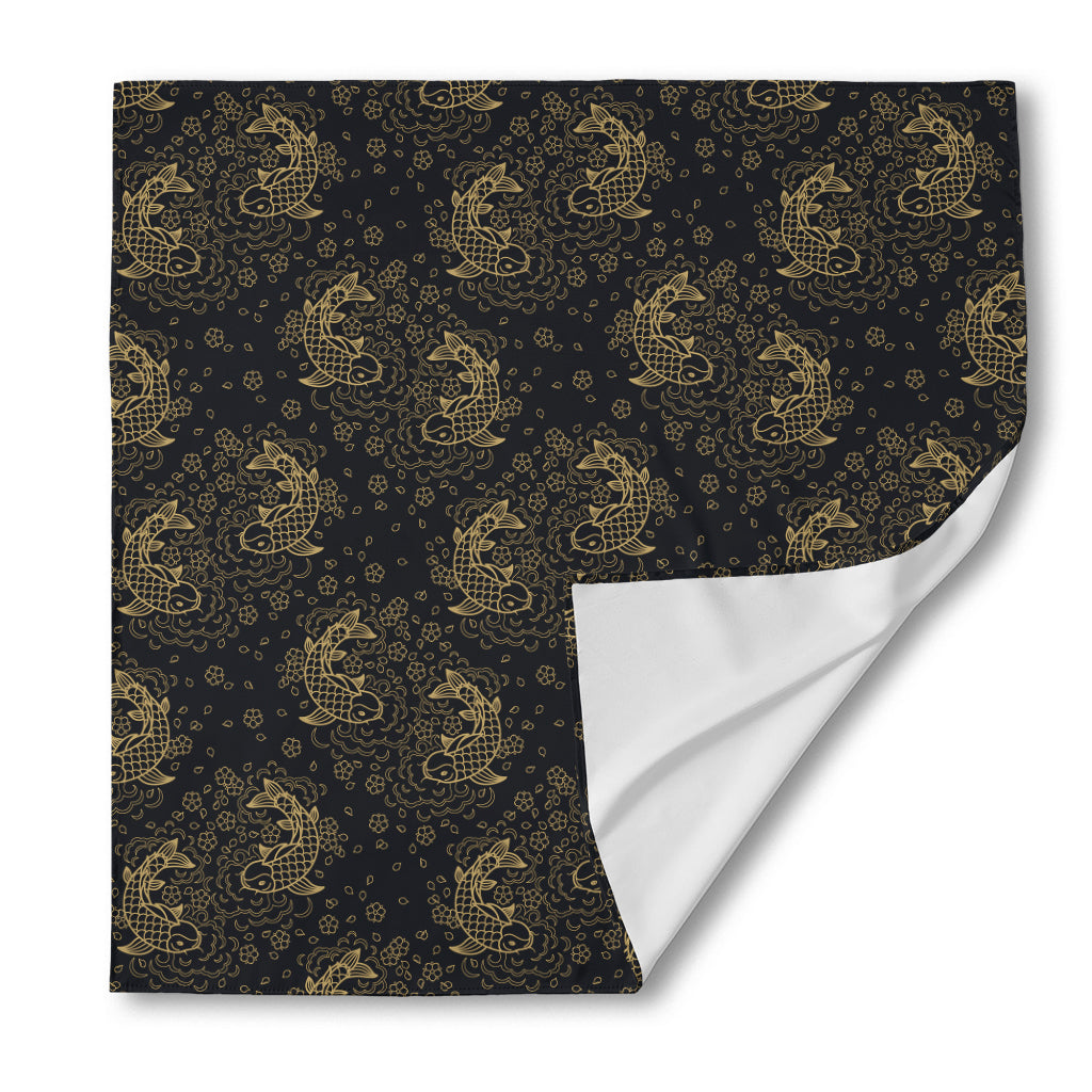 Chinese Koi Carp Pattern Print Silk Bandana