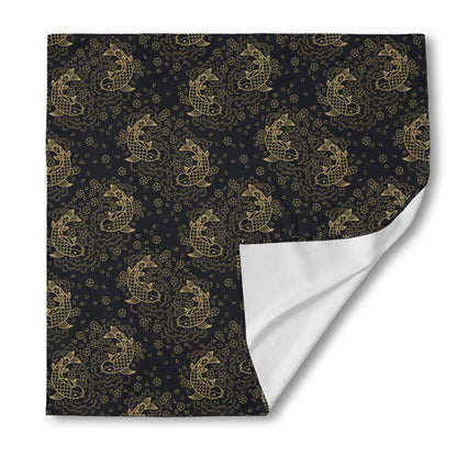 Chinese Koi Carp Pattern Print Silk Bandana