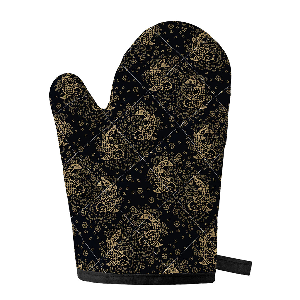 Chinese Koi Carp Pattern Print Single Oven Mitt