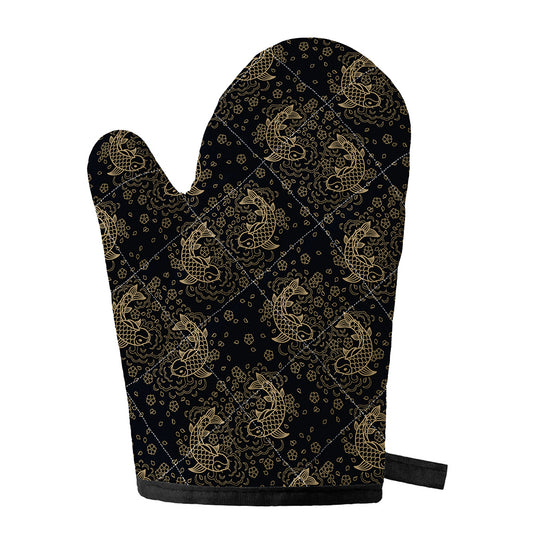Chinese Koi Carp Pattern Print Single Oven Mitt