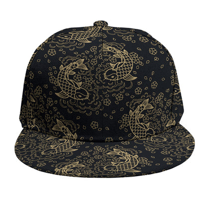 Chinese Koi Carp Pattern Print Snapback Cap