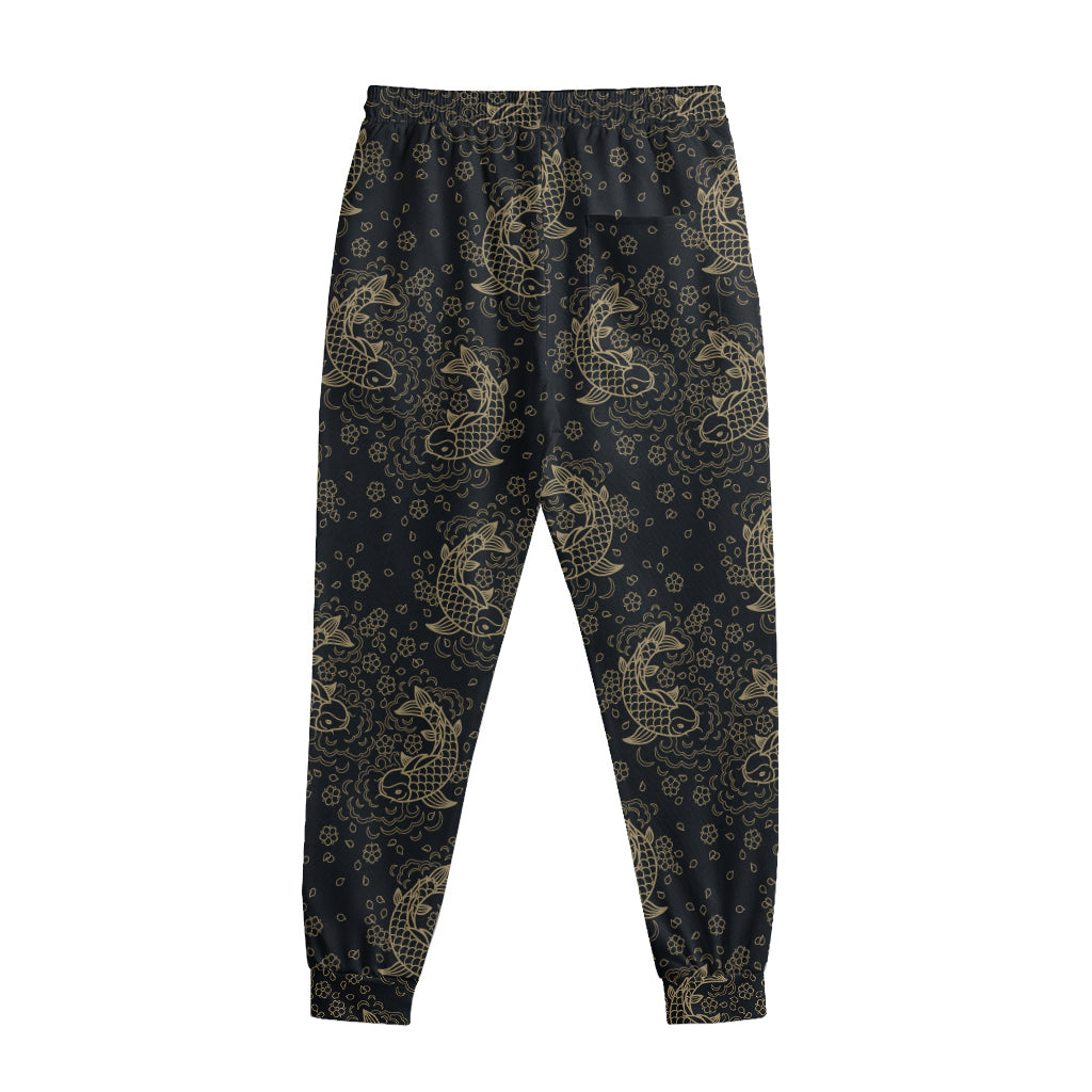 Chinese Koi Carp Pattern Print Sweatpants