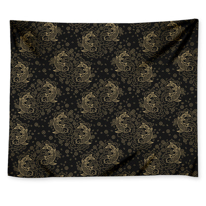 Chinese Koi Carp Pattern Print Tapestry