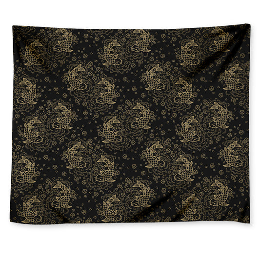 Chinese Koi Carp Pattern Print Tapestry