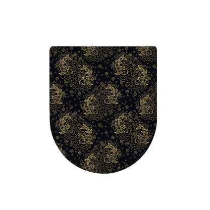 Chinese Koi Carp Pattern Print Toilet Lid Cover