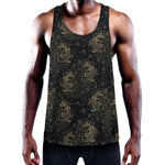 Chinese Koi Carp Pattern Print Training Tank Top