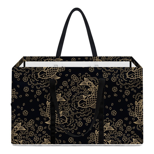 Chinese Koi Carp Pattern Print Utility Tote Bag