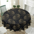 Chinese Koi Carp Pattern Print Waterproof Round Tablecloth