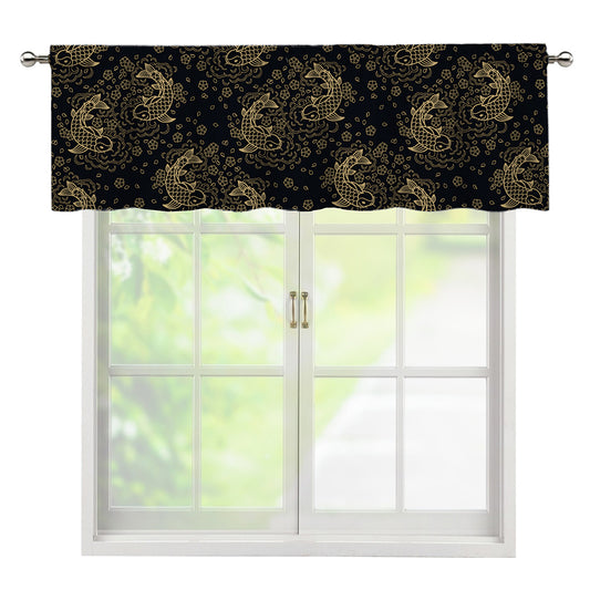 Chinese Koi Carp Pattern Print Window Valance