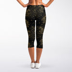 Chinese Koi Carp Pattern Print Women's Capri Leggings