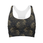 Chinese Koi Carp Pattern Print Women's Sports Bra