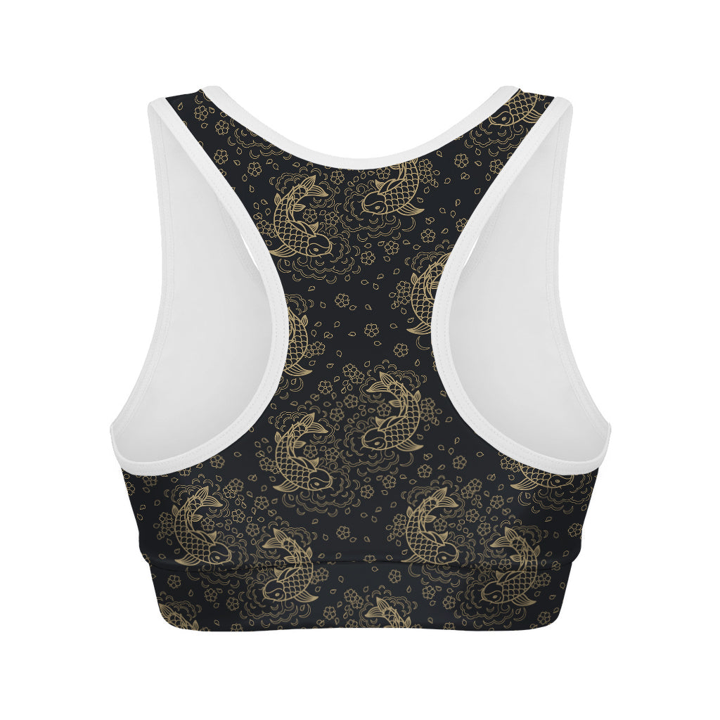 Chinese Koi Carp Pattern Print Women's Sports Bra