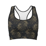 Chinese Koi Carp Pattern Print Women's Sports Bra