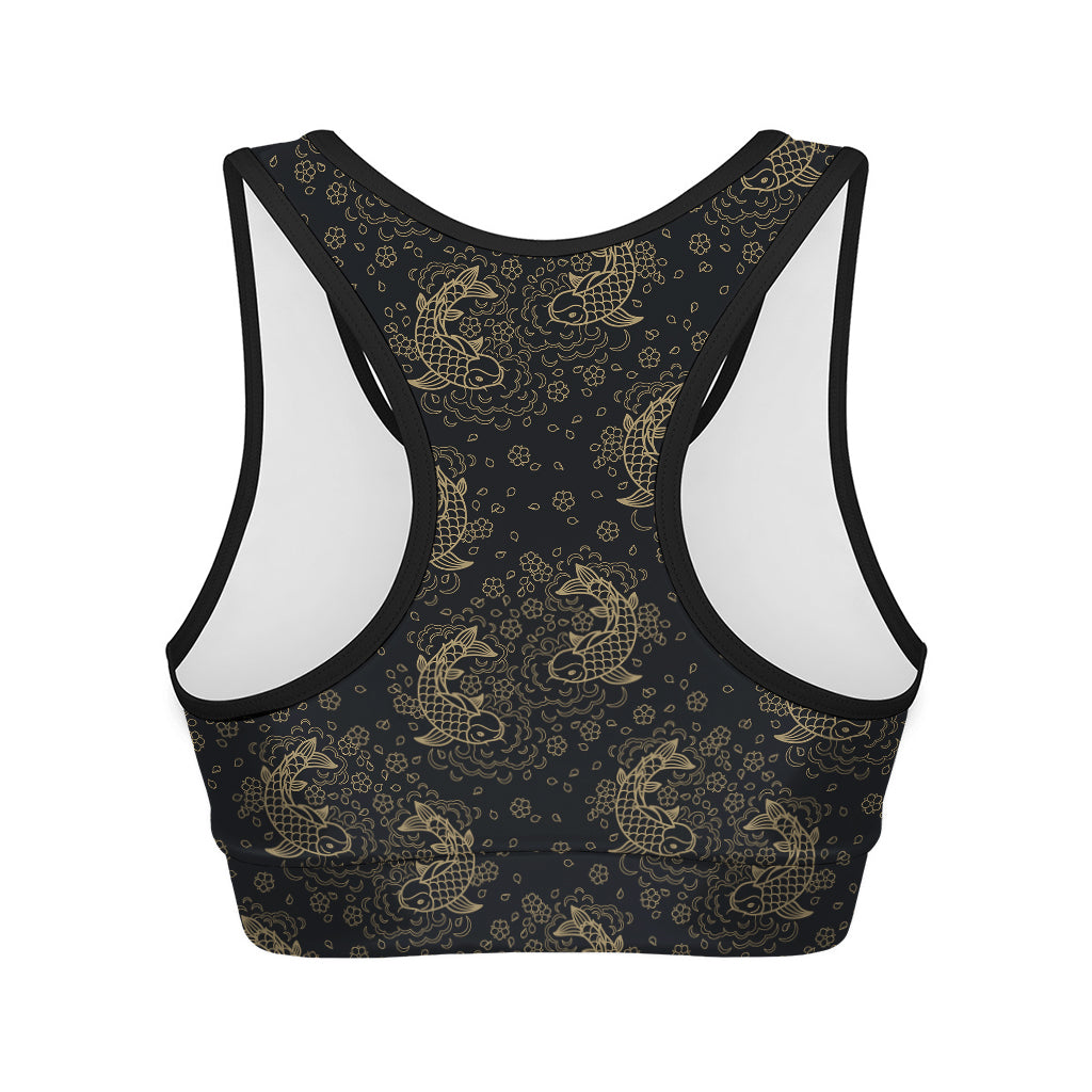 Chinese Koi Carp Pattern Print Women's Sports Bra