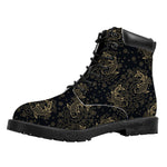 Chinese Koi Carp Pattern Print Work Boots