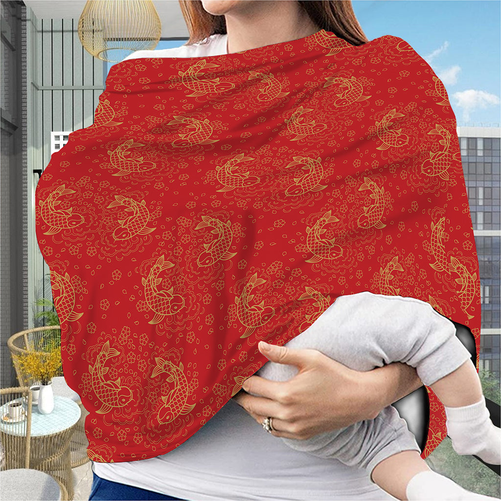 Chinese Koi Fish Pattern Print Baby Seat Cover