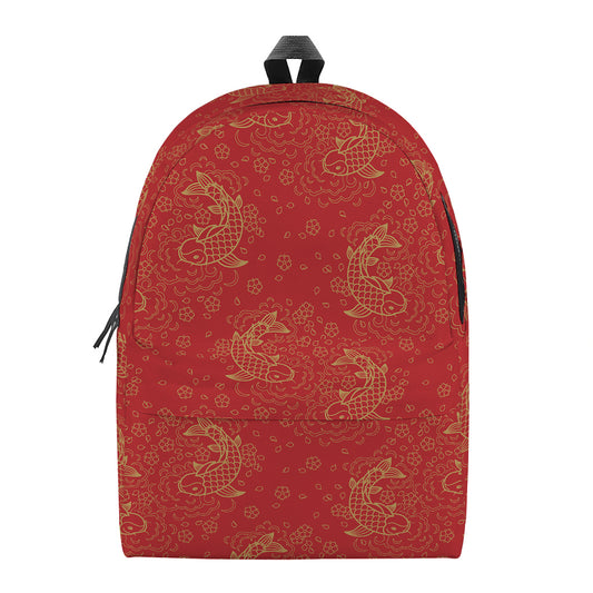 Chinese Koi Fish Pattern Print Backpack