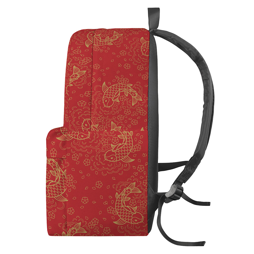 Chinese Koi Fish Pattern Print Backpack