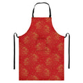 Chinese Koi Fish Pattern Print Bib Apron With Pocket
