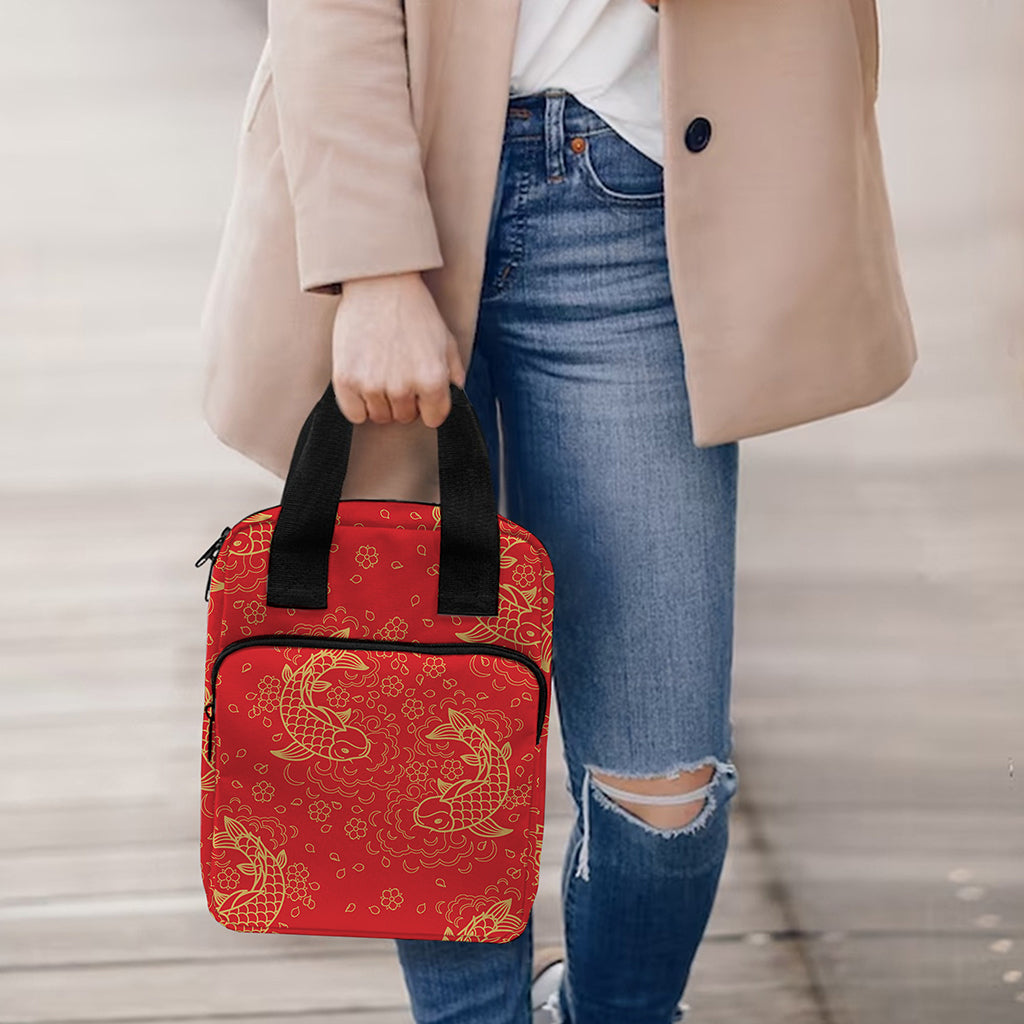 Chinese Koi Fish Pattern Print Bible Tote Bag