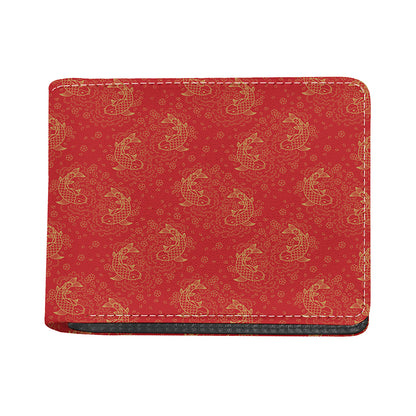 Chinese Koi Fish Pattern Print Bifold Wallet