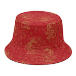 Chinese Koi Fish Pattern Print Bucket Hat