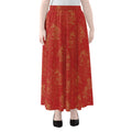 Chinese Koi Fish Pattern Print Chiffon Maxi Skirt