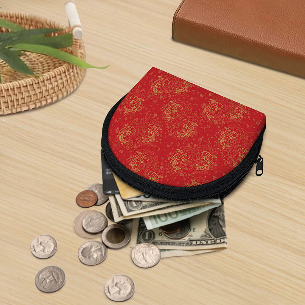 Chinese Koi Fish Pattern Print Coin Purse