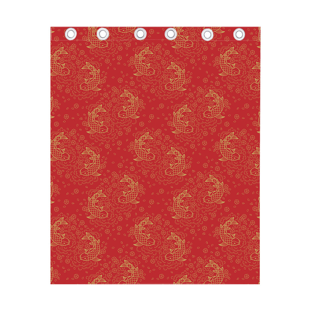 Chinese Koi Fish Pattern Print Curtain