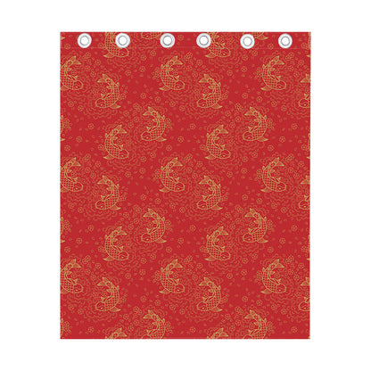 Chinese Koi Fish Pattern Print Curtain