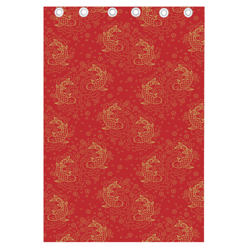 Chinese Koi Fish Pattern Print Curtain