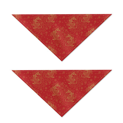 Chinese Koi Fish Pattern Print Dog Bandana