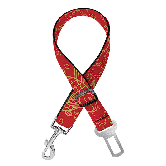 Chinese Koi Fish Pattern Print Dog Seat Belt