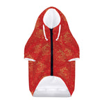 Chinese Koi Fish Pattern Print Dog Zip Up Hoodie