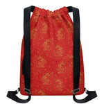 Chinese Koi Fish Pattern Print Drawstring Backpack