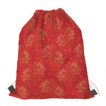 Chinese Koi Fish Pattern Print Drawstring Bag
