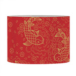 Chinese Koi Fish Pattern Print Drum Lamp Shade