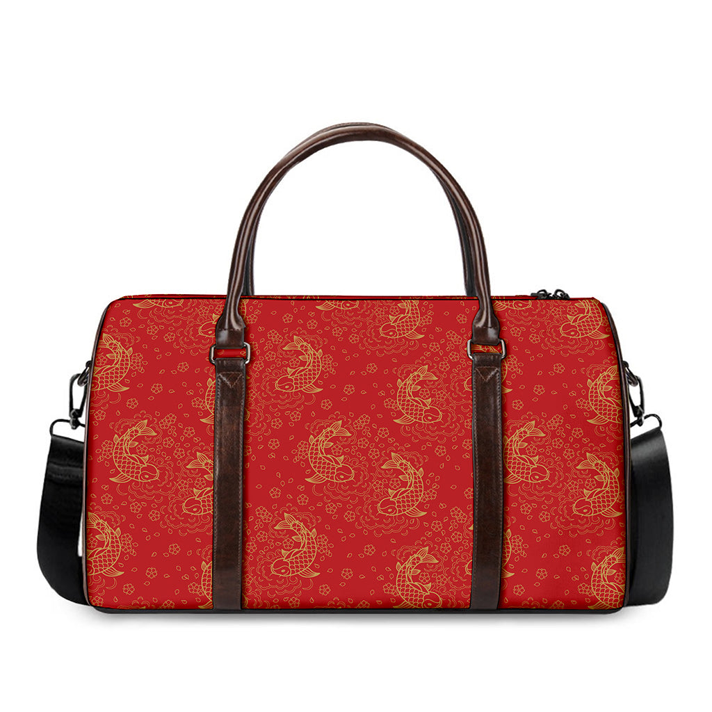 Chinese Koi Fish Pattern Print Duffle Bag