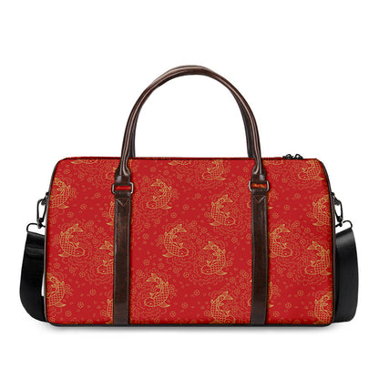 Chinese Koi Fish Pattern Print Duffle Bag