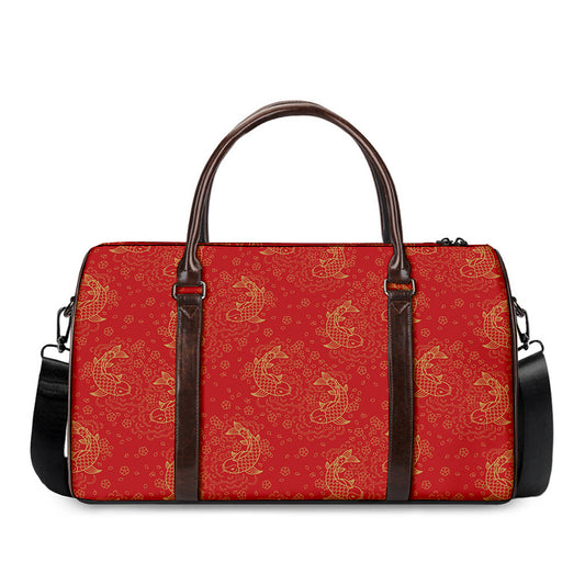 Chinese Koi Fish Pattern Print Duffle Bag