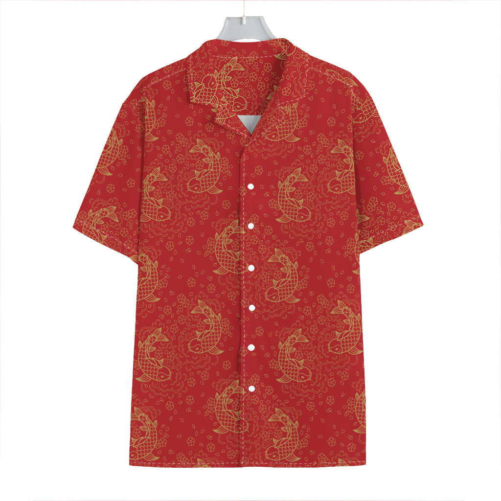 Chinese Koi Fish Pattern Print Hawaiian Shirt