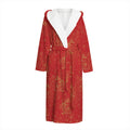 Chinese Koi Fish Pattern Print Hooded Bathrobe