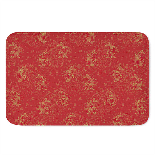 Chinese Koi Fish Pattern Print Indoor Door Mat
