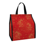 Chinese Koi Fish Pattern Print Insulated Lunch Tote
