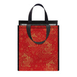 Chinese Koi Fish Pattern Print Insulated Lunch Tote