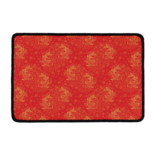 Chinese Koi Fish Pattern Print Kitchen Mat