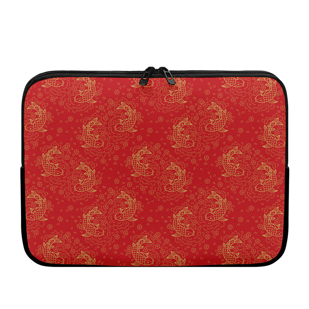 Chinese Koi Fish Pattern Print Laptop Sleeve